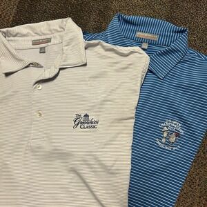 LOT OF 2 Peter Millar Summer Comfort US Open Pinehurst PGA Tour Polo Shirt Sz. L